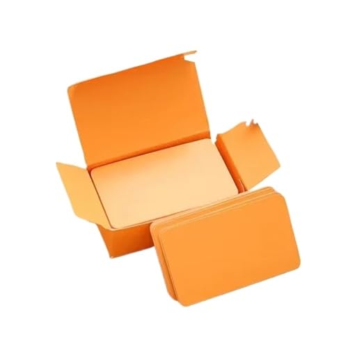 Blank Kraft Paper Business Card 100/300/600pcs Color Word Card Kraft Paper Postcard Retro Blank DIY Handwritten Note Writing Label Bookmark Learning(Orange,600pcs)
