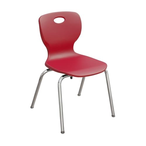 Correll CSC 18" Classic Metal/Plastic Stacking Student Chair - Red (Set of 4)