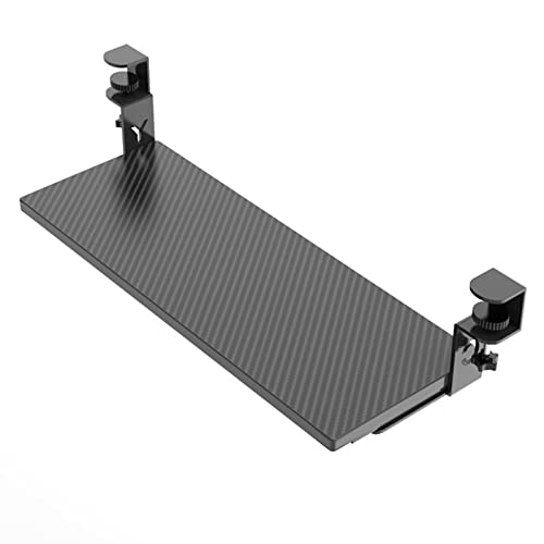 Keyboard Tray 30" Large Size, Keyboard Drawers Under Desk with C Clamp, Computer Keyboard Platform Stand Slide Pull Out, No Screw into Desk, for Home or Office