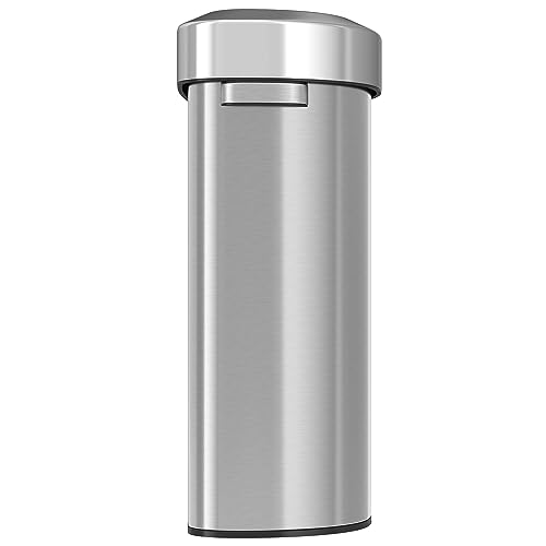 iTouchless 23 Gallon Semi-Round Open Top Trash Can and Recycle Bin, 87 Liter, Slim and Space-Saving Design for Home, Office, Kitchen, Restaurant, Restroom, Large Capacity