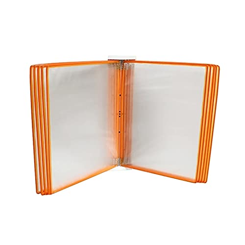 Wall-Mounted flip File Holder, Wall Mounted File Holder,Hanging Wall File Organizer,File A4 Display Wall Folder -, A4 [ 8.26inch × 11.69inch ] 20 Pockets (Color : Orange, Size : 23×33×10CM)