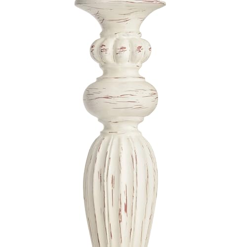 Regency Hill 60" Tall Scallop Shade Antique White Traditional Floor Lamp