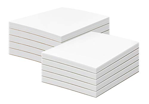 5 x 8" Blank White Memo Pads with Chipboard on the Back – Great for Writing Notes, To-Do Lists, Reminders and Shopping Lists | Gummed Top, Easy Sheet Removal | 50 Sheets per Pad, 10 Pads per Pack