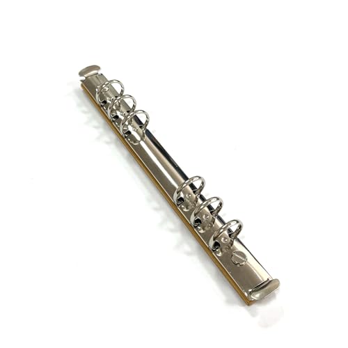 Ring Clips 5PCS A5 Metal Ring Binder Clips with Bamboo Back Panel 6 Detachable Buckle Loose-Leaf Binding Strip for Data Book Album Notebook(Silver,Inner Diameter 15mm)