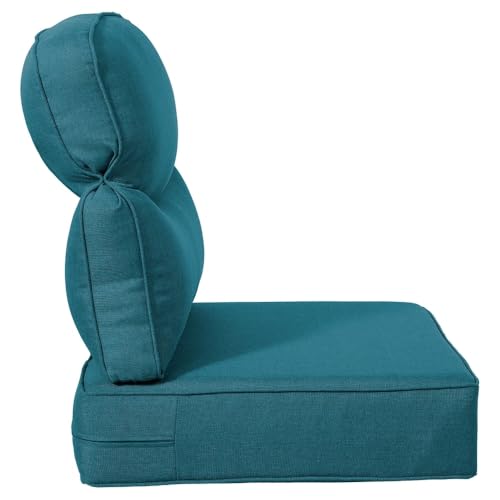 6 in Extra Thick Indoor Outdoor Patio Seat Cushions & Back Pillow Set of 2