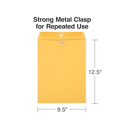 Staples 9.5x12.5 Kraft Clasp Envelopes, Brown, Open-End, 100/Box