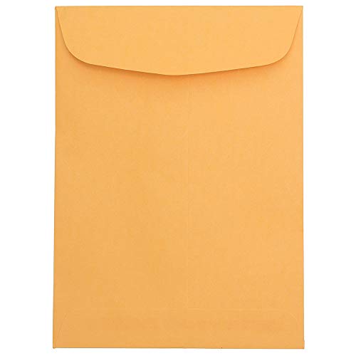 JAM PAPER 7 1/2 x 10 1/2 Open End Catalog Envelopes - Brown Kraft Manila - Bulk 500/Box