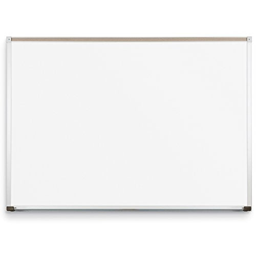 Best-Rite Classroom Deluxe Porcelain Steel Dry Erase Whiteboard, 4 x 10 Feet Magnetic Markerboard With Aluminum Trim & Map Rail (202AK-25)