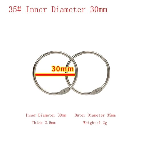 Notebook Rings 70pcs Loose-Leaf Book Binder Rings Keychain Album Craft Photo Circle Clips for Book Binding(30mm)