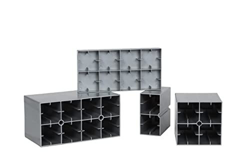 EverBlock 18’ x 8’ x 3.5’ 6 Space Cubicle Kit | Modular Building Blocks | Wall System Display | Room Divider & Partition | Easy to Connect & Reuse | Indoor & Outdoor Use | Green
