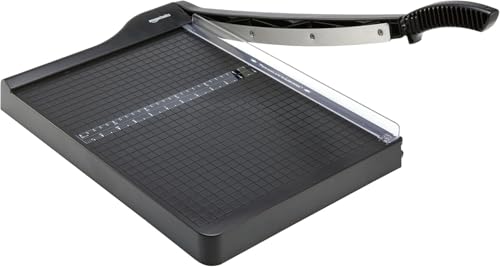 Amazon Basics Paper Trimmer Cutter for Office and Crafts, Heavy-Duty, Portable Guillotine Paper Cutter, 15-Inch, 10-Sheet Cardstock for Photos
