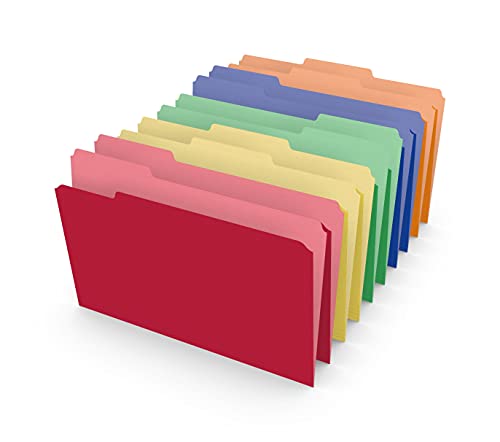 Staples Heavyweight File Folders, Legal Size, 3-Tab, Assorted, 50/Bx
