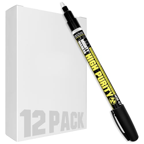Mighty Marker High Purity MM-07 Certified Paint Marker, Fine 1.2mm Tip, Low Halogen, Low Chloride, Low Corrosive, Lab Tested, Aerospace & Nuclear Grade, Permanent Paint, Made in USA, Black 12 Box
