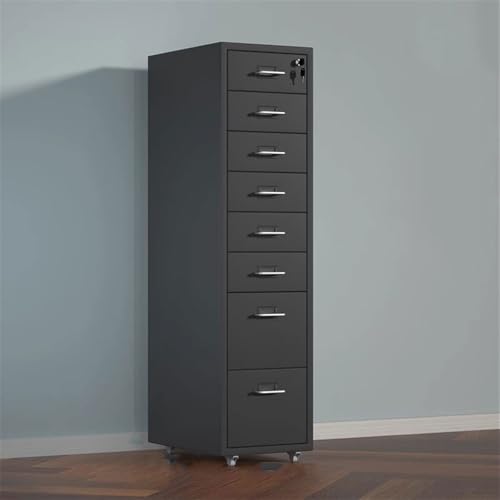 CAOJLjiaxiang-2012 File Cabinet 8 Layers of Large-Capacity Metal File Cabinet Multifunctional File Data Organizing Cabinet Office Storage Drawer Cabinet Office Cabinet(Black)