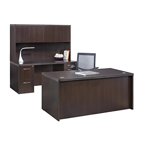 Safco Mayline AHW72LDC Aberdeen Series Laminate Wood Door Hutch 72W x 15D x 39H Mocha