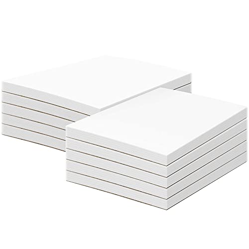A5 (5.8" x 8.3") Blank White Memo Pads with Chipboard on the Back – Great for Writing Notes, To-Do Lists, Reminders, Shopping and Grocery Lists | Gummed Top | 50 Sheets per Pad, 10 Pads per Pack