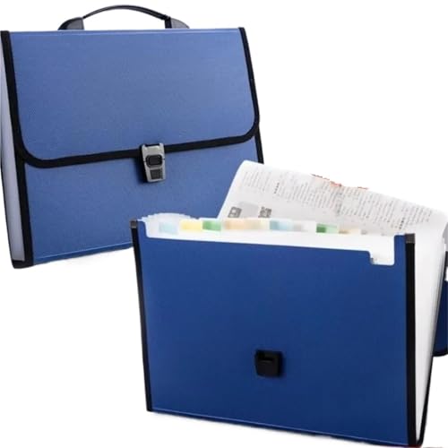 Folder for Documents 2pcs A4 Size Portable 13 Pockets Expanding Wallet File Folder for Cards