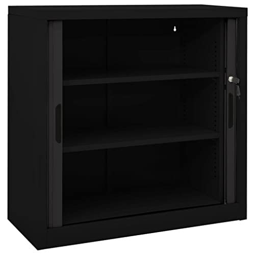 KUPTYERFG Metal Sliding Door Cabinet Lockable Steel Sideboard Credenza