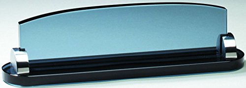 SHOP AWARDS AND GIFTS Customizable Smoked Glass Desk Nameplate, Includes Personalization