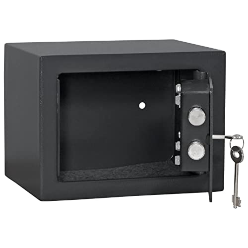 Rottner Jupiter 1 Furniture Safe Double-Bit Lock Anthracite 23 x 17 x 17 cm Includes Mounting Material Felt Insert