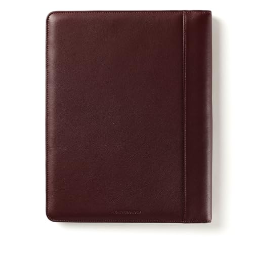 Leatherology Bordeaux Standard Padfolio – Full Grain Leather Professional Organizer with Letter Pad, Business Card Pocket & Pen Loop for Meetings or Work