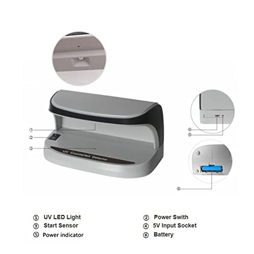 Desktop Counterfeit Bill Money Detector Portable Cash Currency Banknotes Notes Checker Support Ultraviolet UV and Magnifier