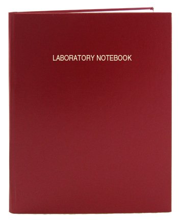 BookFactory Lab Notebook (0.25" Grid), Red, Hardbound, 168 Pages