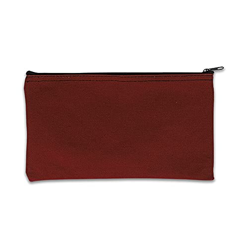 Burgundy 14 oz Canvas Zipper Bags - 12W x 8H