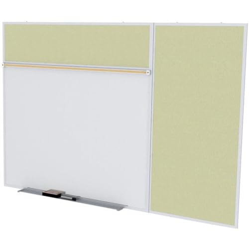 Ghent 4 x 8 Feet Combination Board, Porcelain Magnetic Whiteboard and Vinyl Fabric Bulletin Board, Caramel , Made in the USA