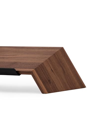 Oakywood Wooden Slanted Laptop Stand - Ergonomic Riser & Holder for 13-14" Laptops - Convenient Desk Stand Wood - 45x22x14cm - Walnut