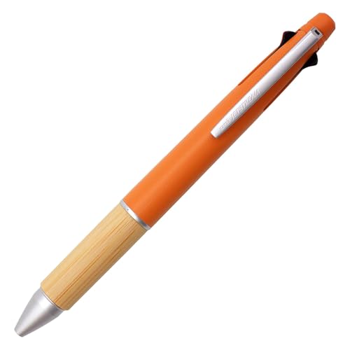Mitsubishi Pencil Multifunction Pen 4&1 Jet Stream BAMBOO (Bamboo) MSXE5-2000B-05 (Ballpoint Pen Black/Red/Blue/Green, 0.5mm + Mechanical Pencil 0.5mm) (San Orange)