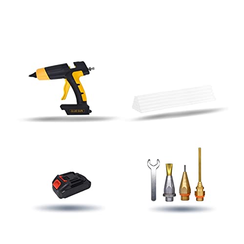 LIBODD Hot Glue Gun Cordless Hot Glue Gun Tool with Digital Display Thermostat Replaceable Battery Use 11mm Glue Sticks Pure Copper Nozzle for DIY Arts, Crafts and Quick Repairs(Set-3)