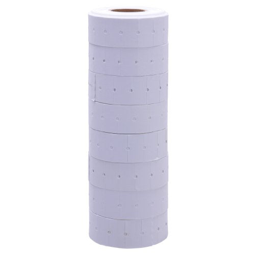 White Cold Temp, Outdoor Synthetic Labels with No Tamper Proof Slits to fit Avery Dennison/Sato M1 "Mighty One" Price Guns 16 Pack (Free Ink roll Included)