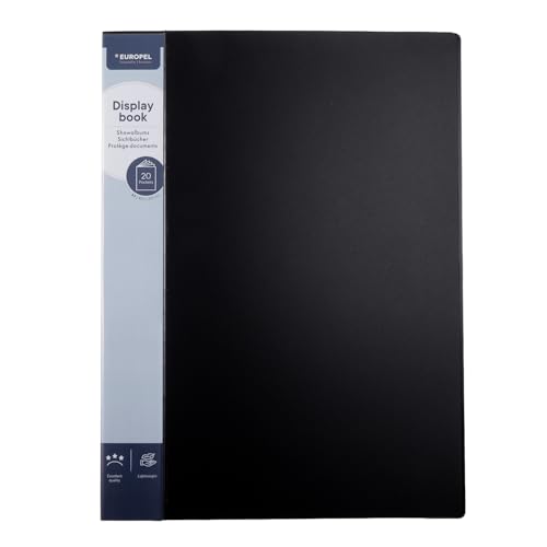 HF2 A3 Display Book Deluxe with 20 Pockets - Black