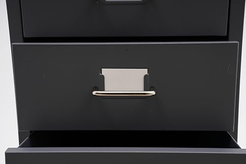 5 Drawer Mobile File Cabinet, Metal Mobile Filing Cabinets with Lock, Storage Organization with Wheels Vertical Filing Chest Rolling Wood for Home Office to Organization Hanging Letter, Legal (Black)