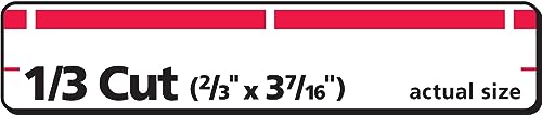 Avery® TrueBlock® File Folder Labels, 2/3" x 3-7/16", 1,500 Printable Labels, White/Red, Permanent (5066)