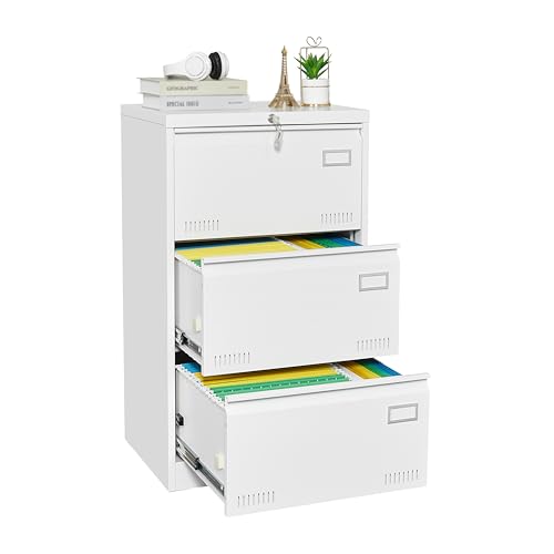 WYMCHMSX Locking,Filing Cabinet,Storage Cabinet,Metal, 3 Drawer, Home Office