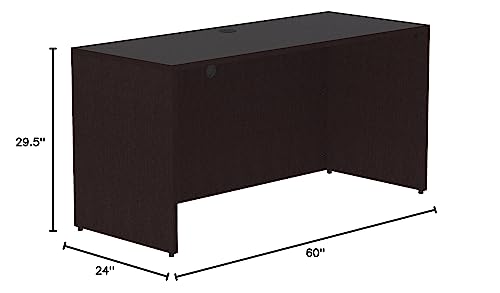 Lorell, LLR18213, Essentials Espresso Laminate Credenza Shell, 1 Each