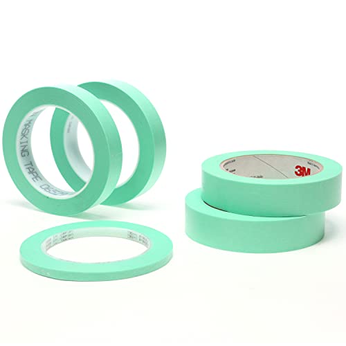 3M 06526 3/4" x 60 Yard Precision Masking Tape, Pack of 16, Green