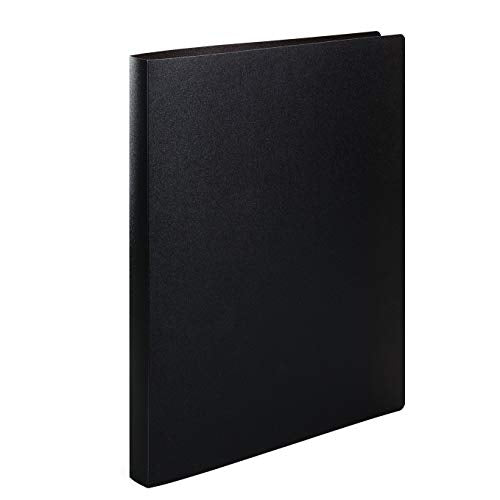 HERMA Ring Binders A4 Black Translucent Set 60 Pieces Slim 2 Rings 25mm Wide Plastic Ring Binder with Holdback for Kids, Boys and Girls