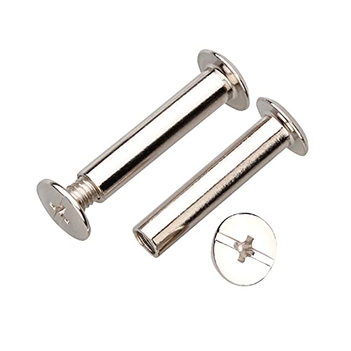 CekoCk 200pcs Nickel Plated Binding Rivet Screw M5 Chicago Screws for Photo Album Book Leather Craft Belt Wallet Mounting (Color : As Show, Size : 25mm)