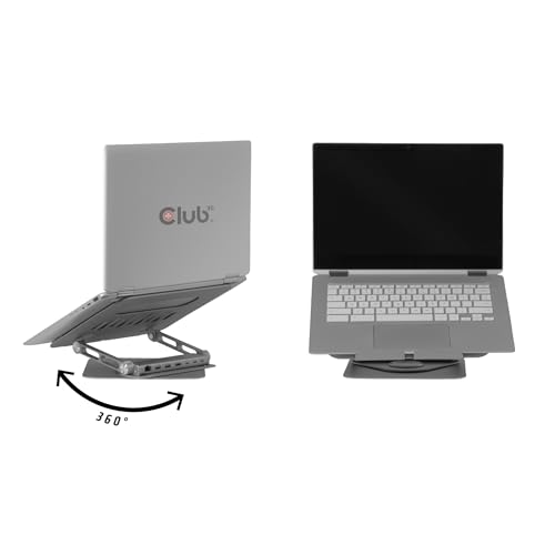 Club3D CSV-2554 Adjustable Aluminium Laptop Stand with USB-C® Hub
