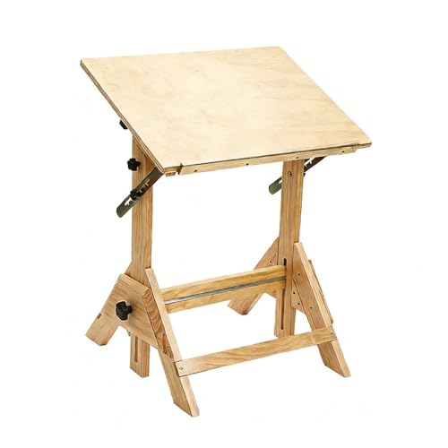 Vpswekans Solid Wood Tilting Drafting Table, Adjustable Art Desk(Large)