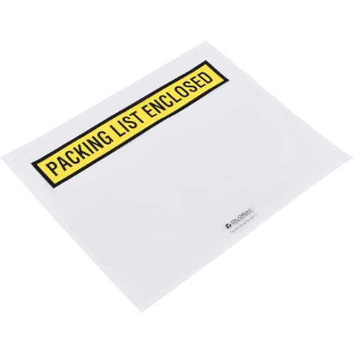 Global Industrial Panel Face Envelopes, "Packing List Enclosed", 12"L x 10"W, Yellow, 500/Pack