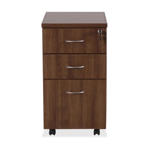 Lorell Essentials Walnut Freestanding Mobile Pedestal