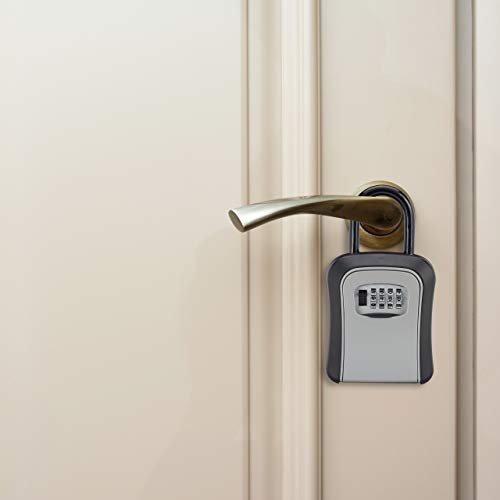 Relaxdays HLP 2 x Key Box with Numerical Combination, 4 Digits, for Hanging, Outdoor, 17.5 x 9.5 x 4 cm, Black/Grey