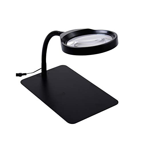 JOTDPFRYK Magnifier Table Desktop 10X Magnifying Glass with 36 Ultra Bright Energy Saving LED Lamp Great Hands Free Magnifier for Reading, Hobbies, Crafts, Workbench, Diamond Art