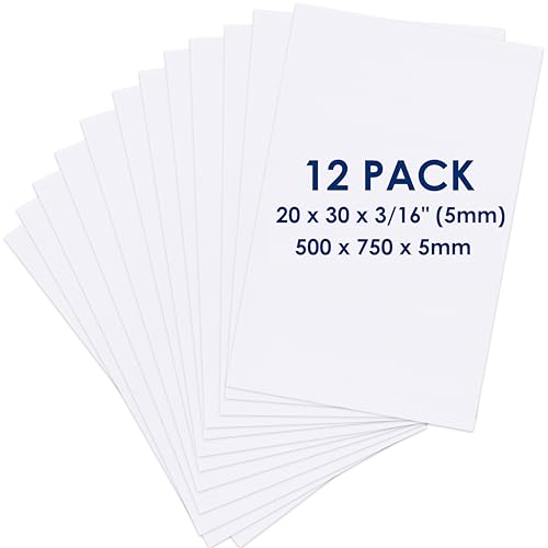 Foam Board 20 x 30 x 3/16"(5mm), Foam Core Board Sheets, White Poster Board