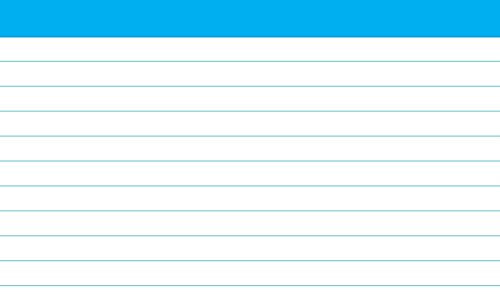 DEBRADALE DESIGNS 3 x 5 Inch - Cyan Blue Color Bar Ruled - 2,500 - Standard 110# Index Cards - Great for Flash Cards - National Exams - Art History - Bulk Packed - Made in the USA