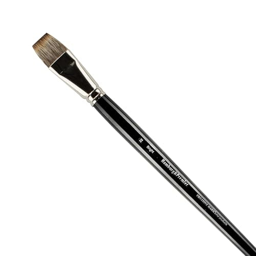 Creative Mark Hamburg Premiere Professional Oil Painting Brushes - Bright #22 Oil Paint Brush - Handmade in Germany, Natural & Synthetic Hair Blend, Long Triple-Lacquered Birch Handle